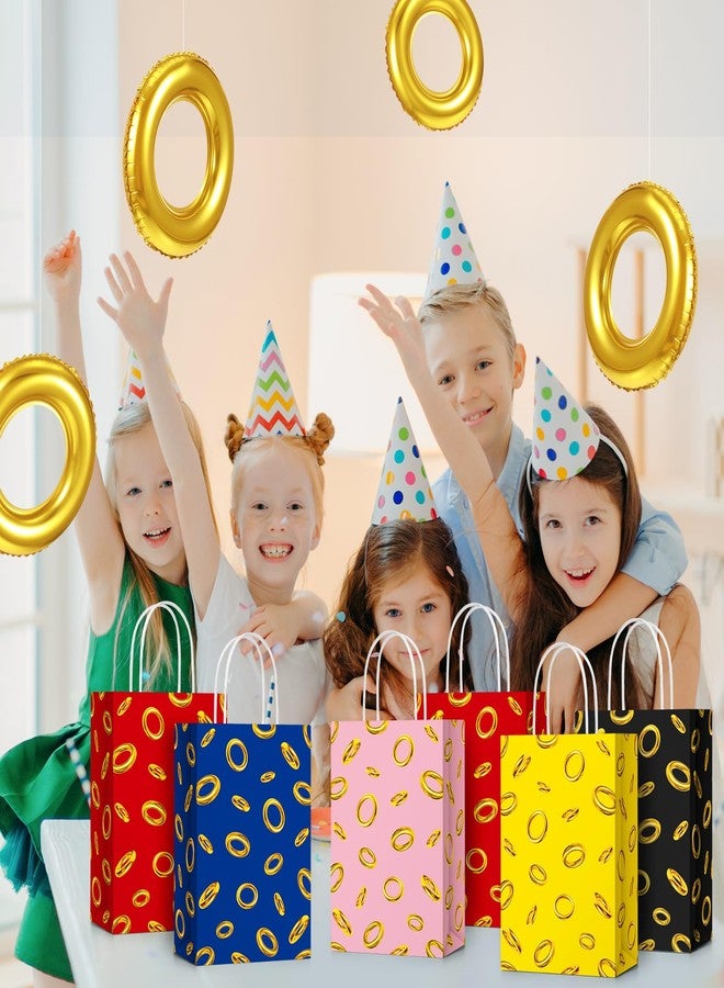 ايباك أكياس هدايا حفلات عيد الميلاد من إيباخ، 30 قطعة، حلقات ذهبية، كرتونية، مصنوعة من ورق كرافت، مع مقابض، زينة حفلات عيد ميلاد للأطفال، مستوحاة من ألعاب الفيديو، مستلزمات رسوم متحركة كرتونية (متعددة الألوان). - Image 5